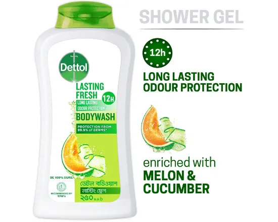 Dettol Lasting Fresh Bodywash 250ml 