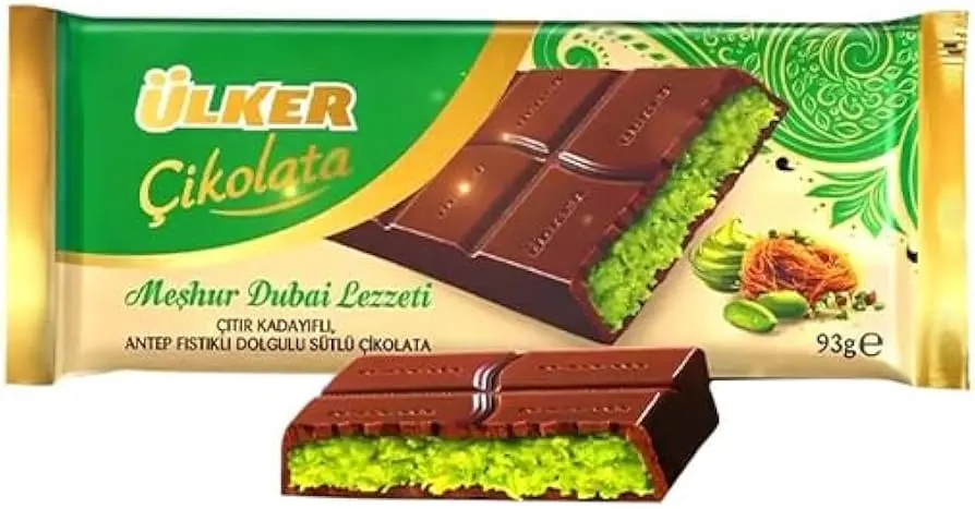 Ulker Dubai Chocolate with Kunafa Pistachio 93
