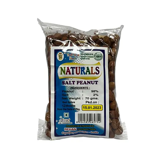 Naturals Salted Peanuts With Skin 70g