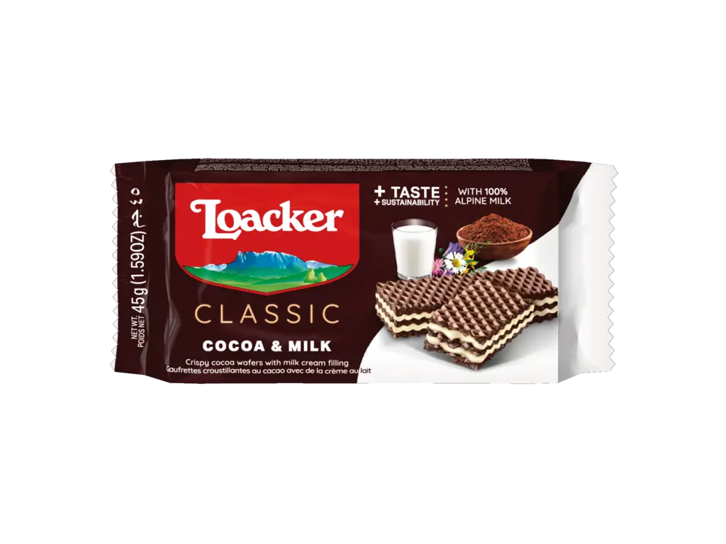 Loacker Classic Cocoa & Milk 45g