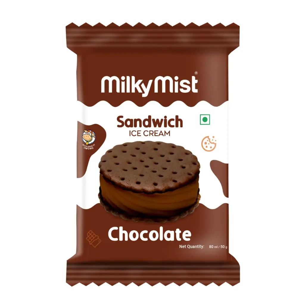 Milky Mist Ice Cream Choco Sandwich Round 80ml