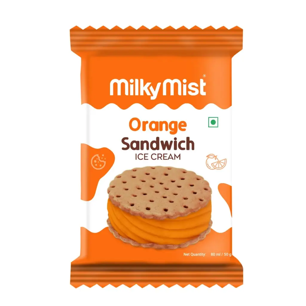 Milky Mist Ice Cream Orange Sandwich Round 80ml
