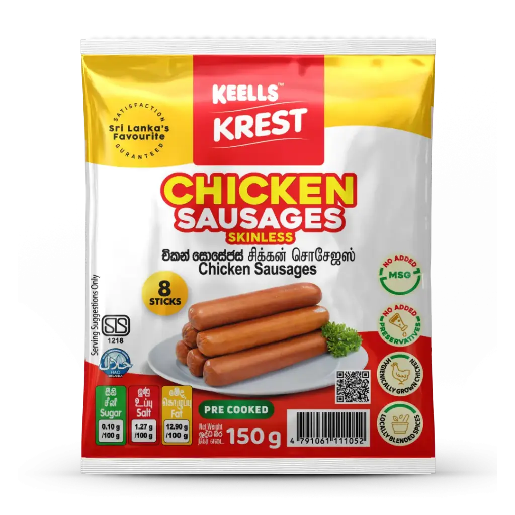 Keells Krest Chicken Sausages Skinless 250 Gm Pkt