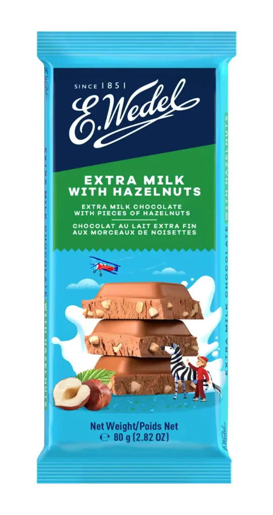 Wedel Extra Milk With Hazelnuts Choc 80g