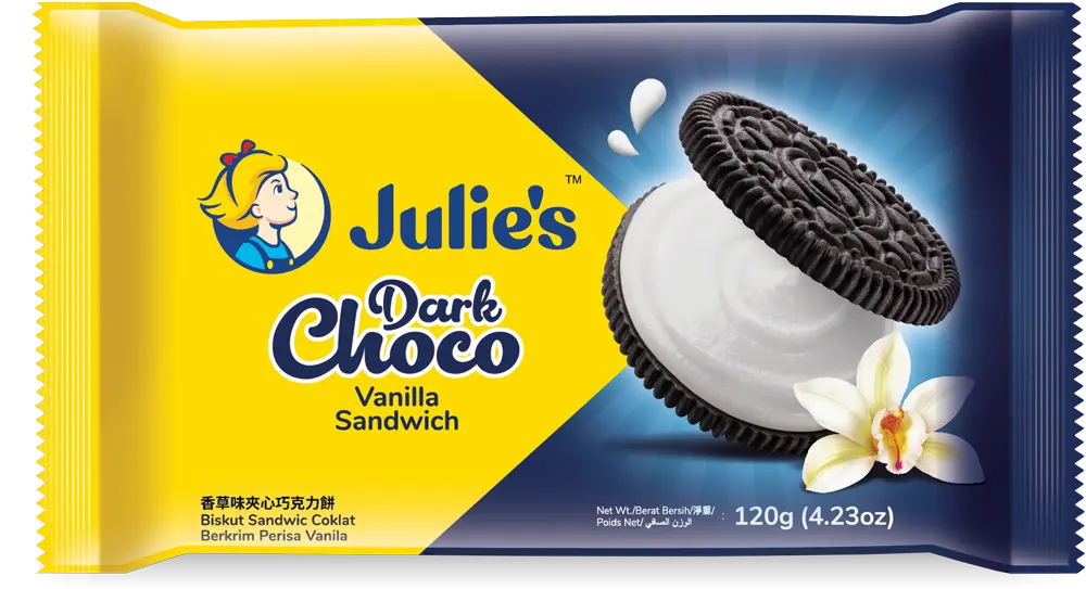 Julies Dark Choco Vanilla Sandwich - 120g