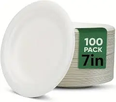 Disposable Paper Plates 7 Inch - 50pcs