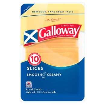 Galloway Medium Sliced Coloured Cheddar - 200g