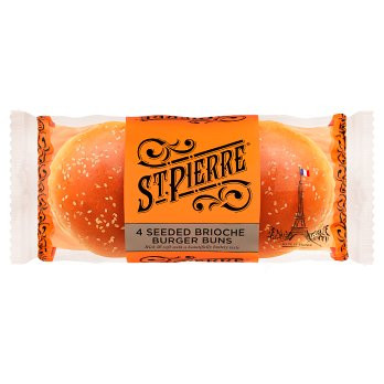St Pierre Seeded Brioche Burger Buns - 4s