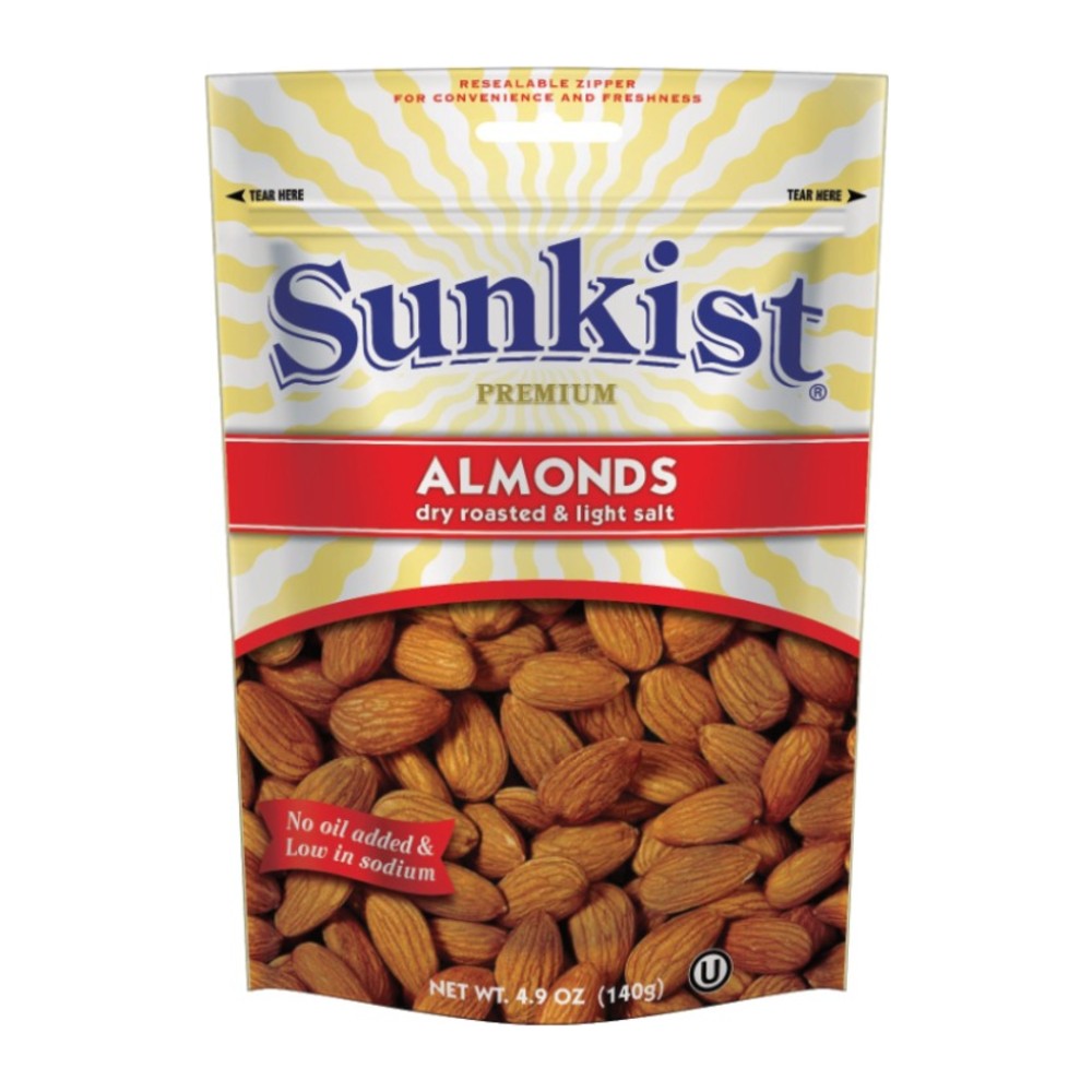 Sunkist Premium Dry Roasted Light Salt Almonds - 140g