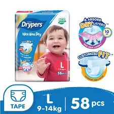 [100243] Drypers Mega (L) 58's