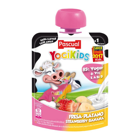[100709] Pascual Yogikids Strawberry Banana Pouch 80gm