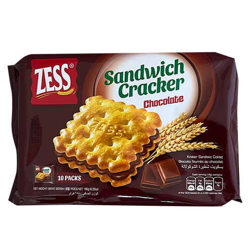 [101234] Zess Sandwich Cracker Chocolate 180g