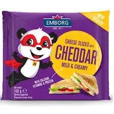 [101530] Emborg Cheese Slices Cheddar Mild & Creamy 100g