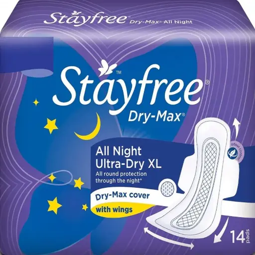 [101593] Stayfree Drymax All Nights Ultra Dry XXL 14 Pads