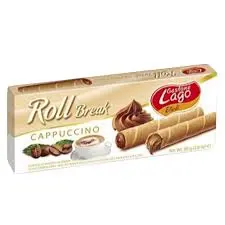 [101650] Lago Wafer Roll Break Cappuccino 80grm