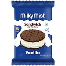 [102834] Milky Mist Ice Cream Vanilla Sandwich Round 80ml