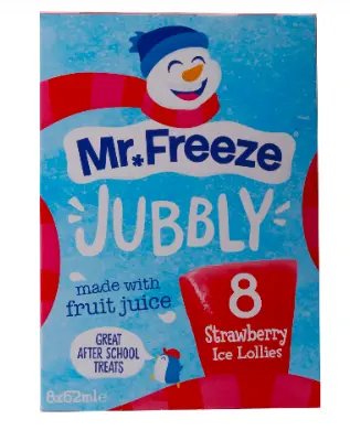 [104987] Jubbly Strawberry Ice Lollies - 8pk 8x62ml