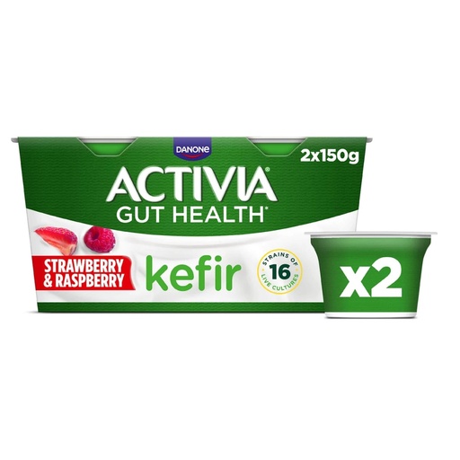 [105505] Activia Strawberry Raspberry Kefir Yogurt - 2x150g